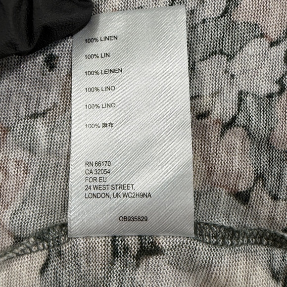 Maeve Anthropologie Blouse Womens Large Floral Print Linen Puff Sleeve Top - Picture 14 of 14